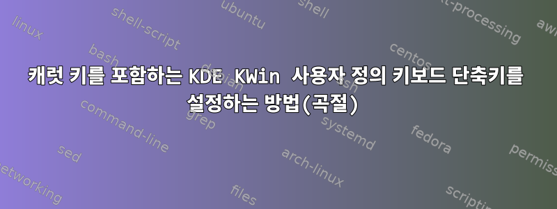 캐럿 키를 포함하는 KDE KWin 사용자 정의 키보드 단축키를 설정하는 방법(곡절)