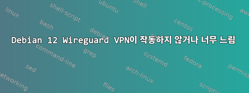 Debian 12 Wireguard VPN이 작동하지 않거나 너무 느림