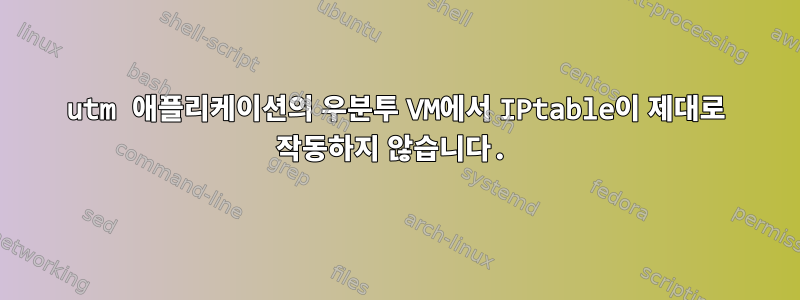 utm 애플리케이션의 우분투 VM에서 IPtable이 제대로 작동하지 않습니다.