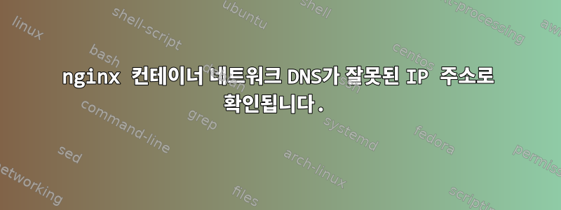 nginx 컨테이너 네트워크 DNS가 잘못된 IP 주소로 확인됩니다.