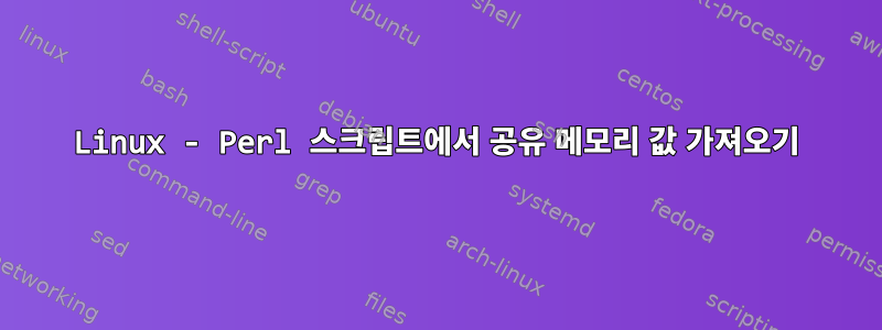 Linux - Perl 스크립트에서 공유 메모리 값 가져오기