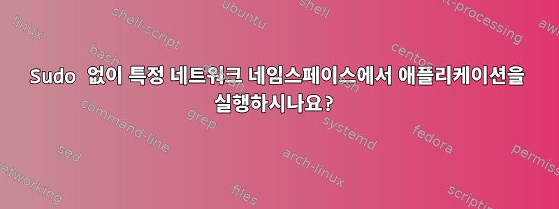 Sudo 없이 특정 네트워크 네임스페이스에서 애플리케이션을 실행하시나요?