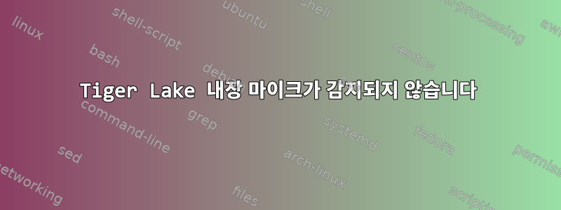 Tiger Lake 내장 마이크가 감지되지 않습니다