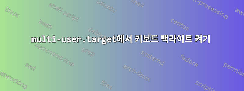 multi-user.target에서 키보드 백라이트 켜기