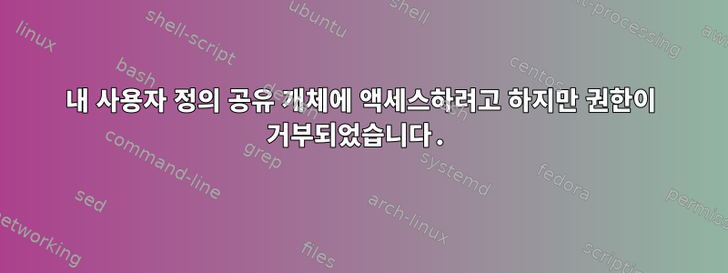 내 사용자 정의 공유 개체에 액세스하려고 하지만 권한이 거부되었습니다.