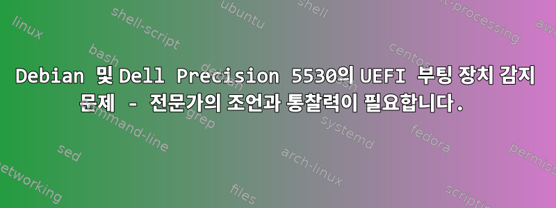 Debian 및 Dell Precision 5530의 UEFI 부팅 장치 감지 문제 - 전문가의 조언과 통찰력이 필요합니다.