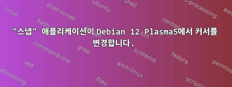 "스냅" 애플리케이션이 Debian 12 Plasma5에서 커서를 변경합니다.