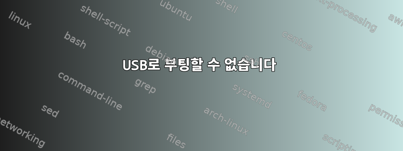 USB로 부팅할 수 없습니다