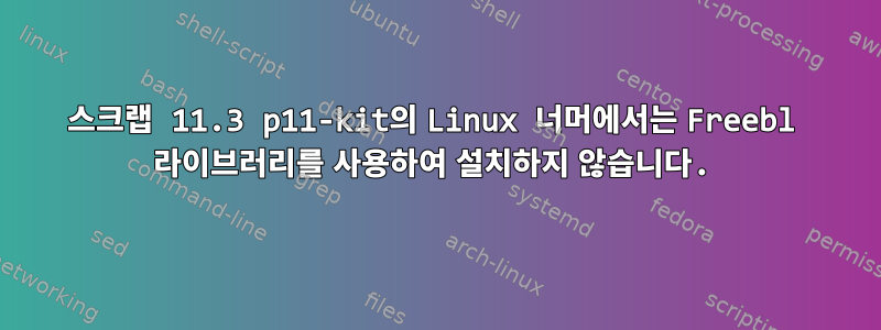 스크랩 11.3 p11-kit의 Linux 너머에서는 Freebl 라이브러리를 사용하여 설치하지 않습니다.