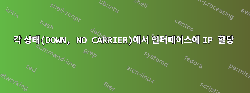 각 상태(DOWN, NO CARRIER)에서 인터페이스에 IP 할당