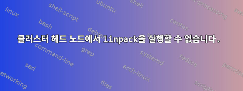 클러스터 헤드 노드에서 linpack을 실행할 수 없습니다.