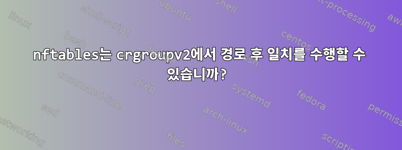 nftables는 crgroupv2에서 경로 후 일치를 수행할 수 있습니까?