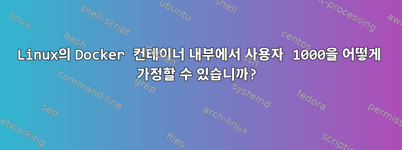 Linux의 Docker 컨테이너 내부에서 사용자 1000을 어떻게 가정할 수 있습니까?