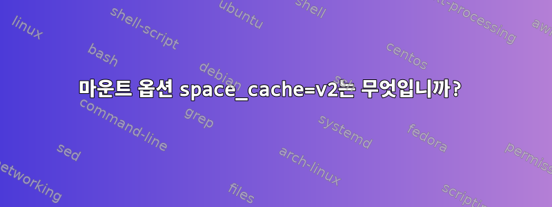 마운트 옵션 space_cache=v2는 무엇입니까?