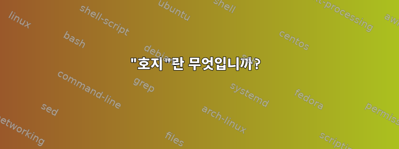 "호지"란 무엇입니까?