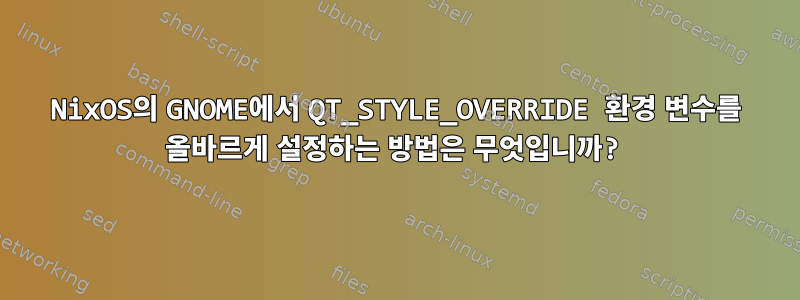 NixOS의 GNOME에서 QT_STYLE_OVERRIDE 환경 변수를 올바르게 설정하는 방법은 무엇입니까?