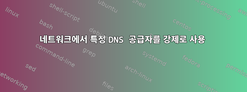 네트워크에서 특정 DNS 공급자를 강제로 사용