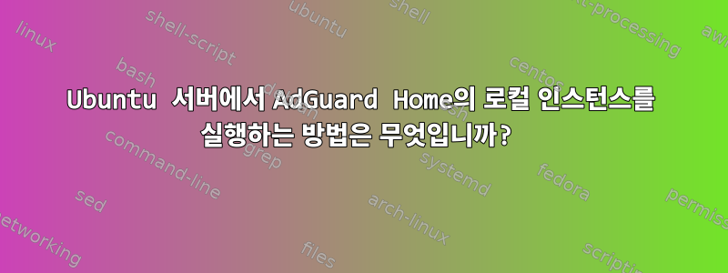 Ubuntu 서버에서 AdGuard Home의 로컬 인스턴스를 실행하는 방법은 무엇입니까?