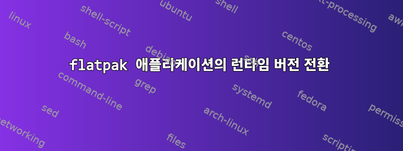 flatpak 애플리케이션의 런타임 버전 전환