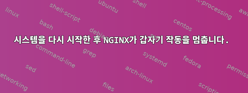 시스템을 다시 시작한 후 NGINX가 갑자기 작동을 멈춥니다.