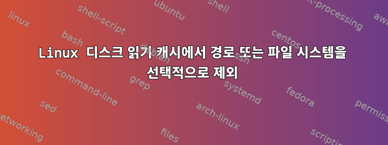 Linux 디스크 읽기 캐시에서 경로 또는 파일 시스템을 선택적으로 제외