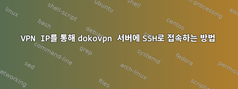 VPN IP를 통해 dokovpn 서버에 SSH로 접속하는 방법