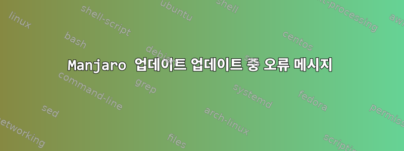 Manjaro 업데이트 업데이트 중 오류 메시지