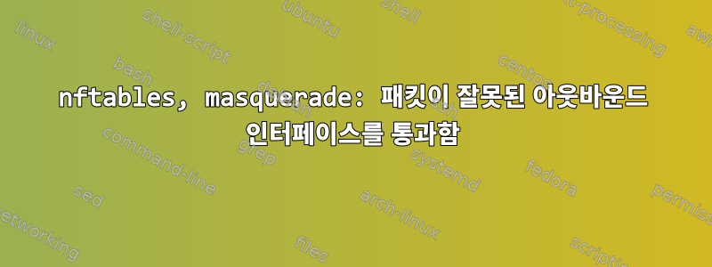 nftables, masquerade: 패킷이 잘못된 아웃바운드 인터페이스를 통과함