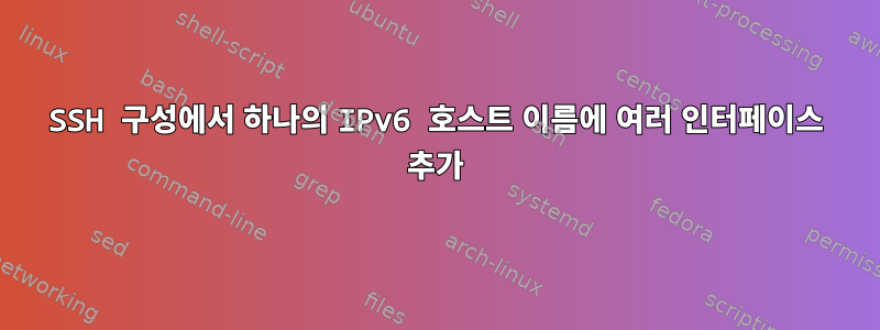 SSH 구성에서 하나의 IPv6 호스트 이름에 여러 인터페이스 추가