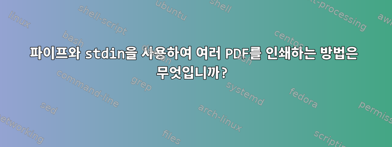 파이프와 stdin을 사용하여 여러 PDF를 인쇄하는 방법은 무엇입니까?