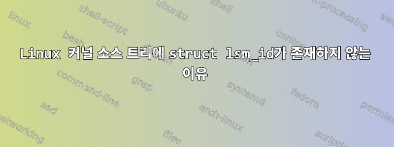 Linux 커널 소스 트리에 struct lsm_id가 존재하지 않는 이유