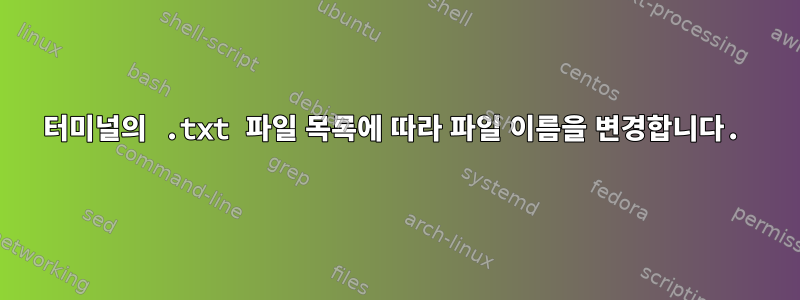 터미널의 .txt 파일 목록에 따라 파일 이름을 변경합니다.