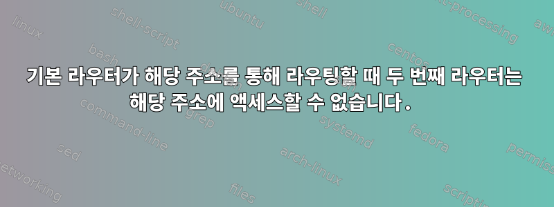 기본 라우터가 해당 주소를 통해 라우팅할 때 두 번째 라우터는 해당 주소에 액세스할 수 없습니다.