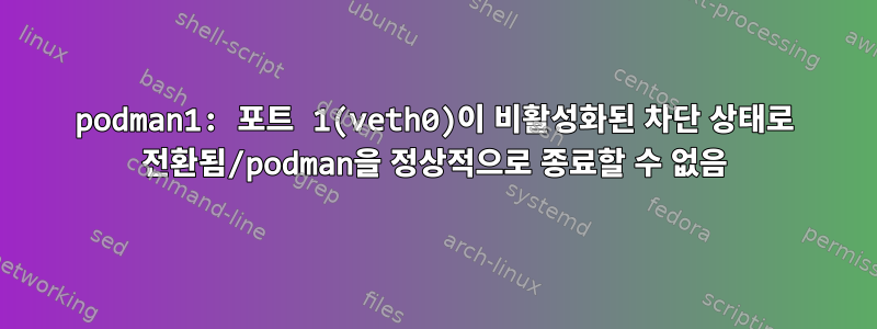 podman1: 포트 1(veth0)이 비활성화된 차단 상태로 전환됨/podman을 정상적으로 종료할 수 없음