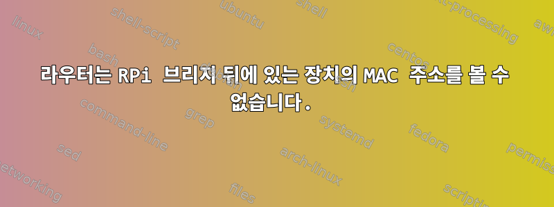 라우터는 RPi 브리지 뒤에 있는 장치의 MAC 주소를 볼 수 없습니다.