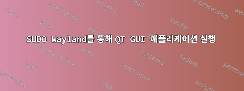 SUDO Wayland를 통해 QT GUI 애플리케이션 실행