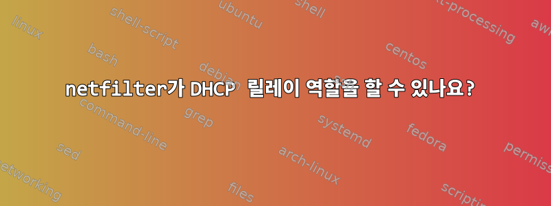 netfilter가 DHCP 릴레이 역할을 할 수 있나요?