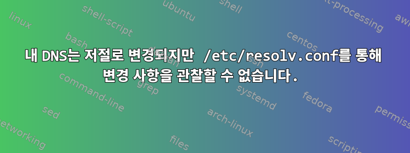 내 DNS는 저절로 변경되지만 /etc/resolv.conf를 통해 변경 사항을 관찰할 수 없습니다.