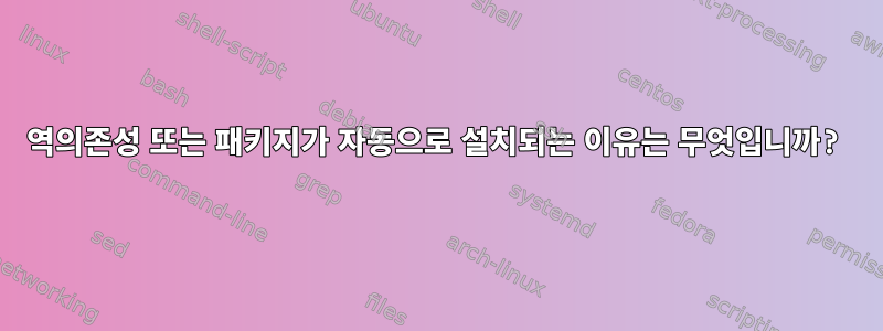 역의존성 또는 패키지가 자동으로 설치되는 이유는 무엇입니까?