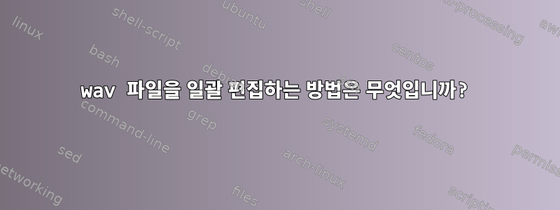 wav 파일을 일괄 편집하는 방법은 무엇입니까?