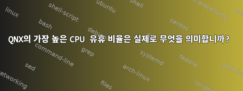 QNX의 가장 높은 CPU 유휴 비율은 실제로 무엇을 의미합니까?