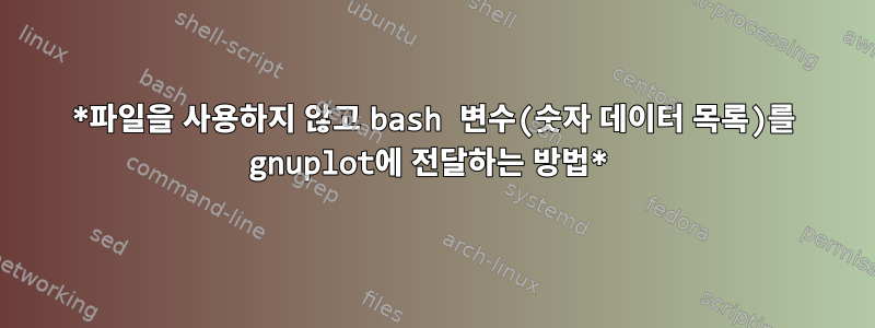 *파일을 사용하지 않고 bash 변수(숫자 데이터 목록)를 gnuplot에 전달하는 방법*