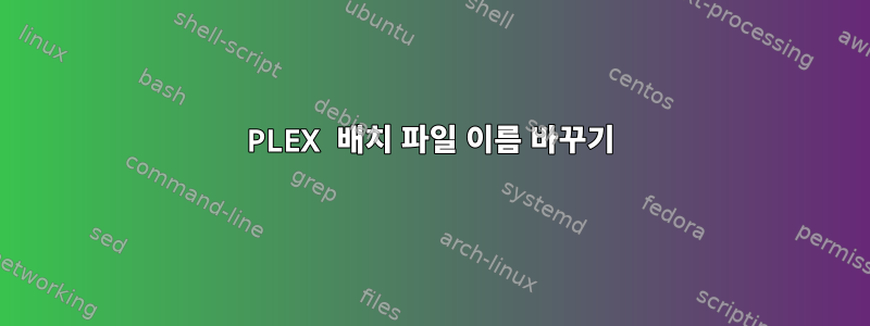 PLEX 배치 파일 이름 바꾸기