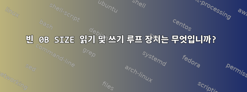 빈 0B SIZE 읽기 및 쓰기 루프 장치는 무엇입니까?