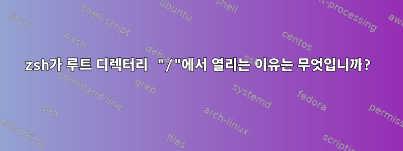 zsh가 루트 디렉터리 "/"에서 열리는 이유는 무엇입니까?