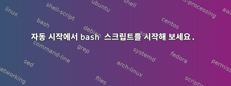 자동 시작에서 bash 스크립트를 시작해 보세요.