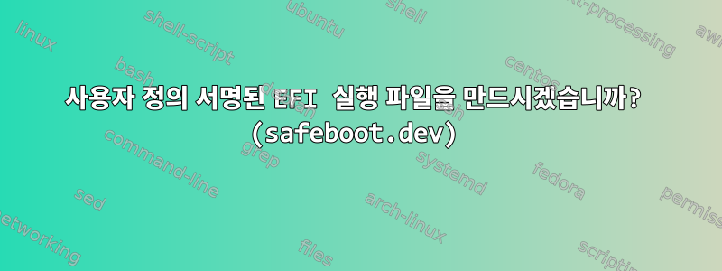 사용자 정의 서명된 EFI 실행 파일을 만드시겠습니까? (safeboot.dev)