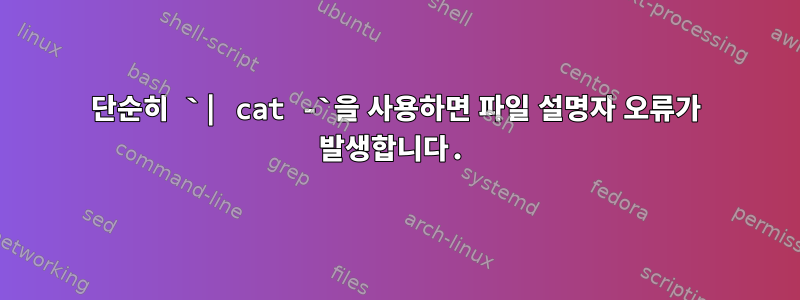 단순히 `| cat -`을 사용하면 파일 설명자 오류가 발생합니다.