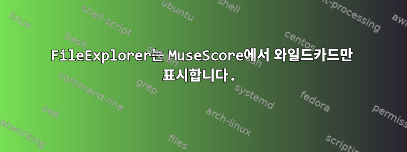 FileExplorer는 MuseScore에서 와일드카드만 표시합니다.