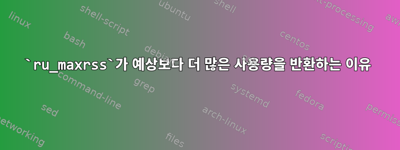 `ru_maxrss`가 예상보다 더 많은 사용량을 반환하는 이유